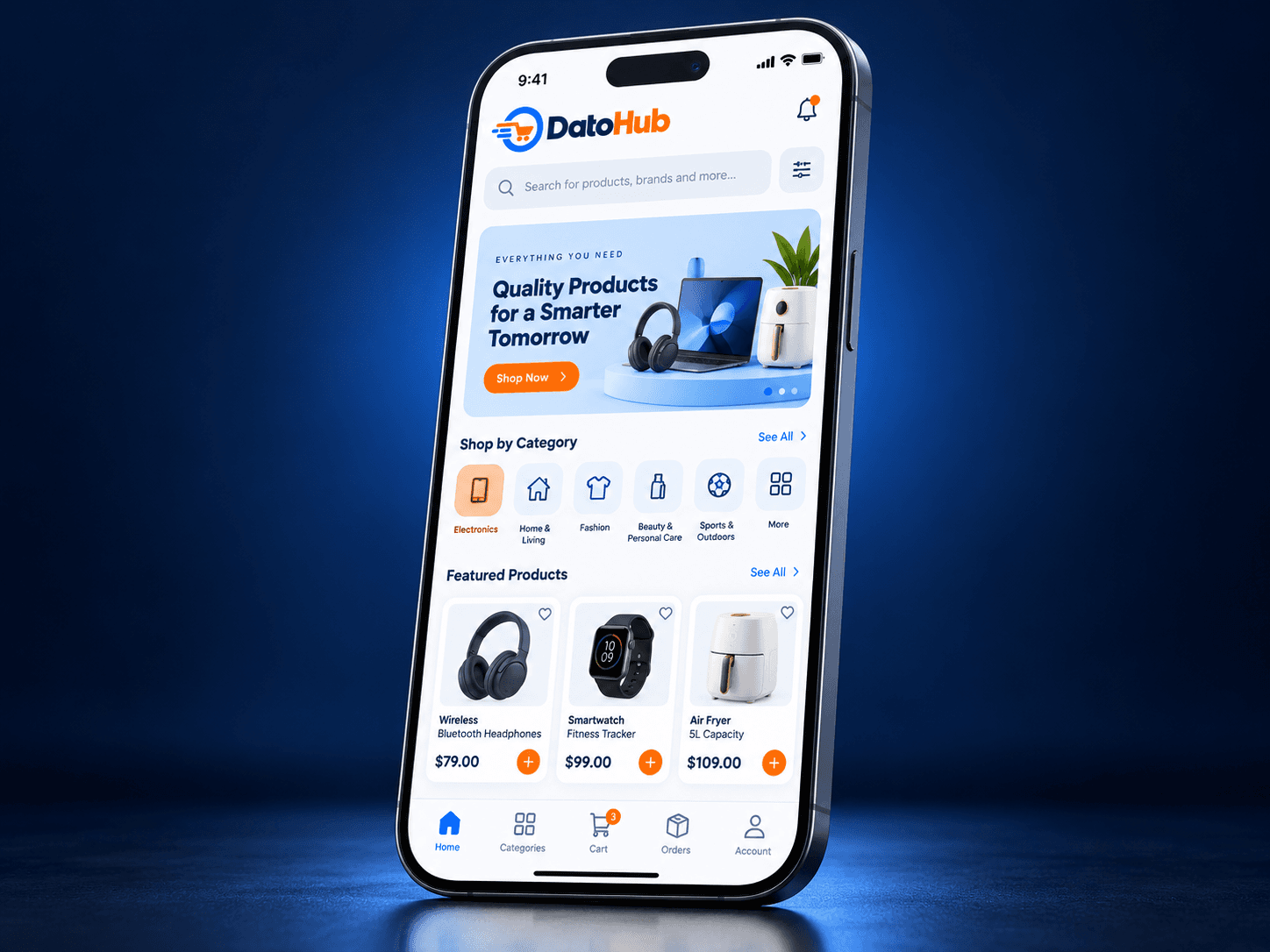 DatoHub 移动市场应用界面预览。